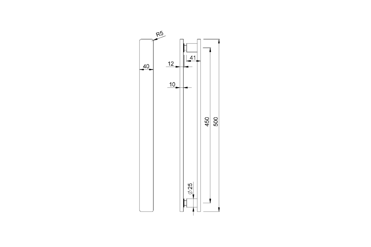 Product drawing KWS Pair of door handles 8527