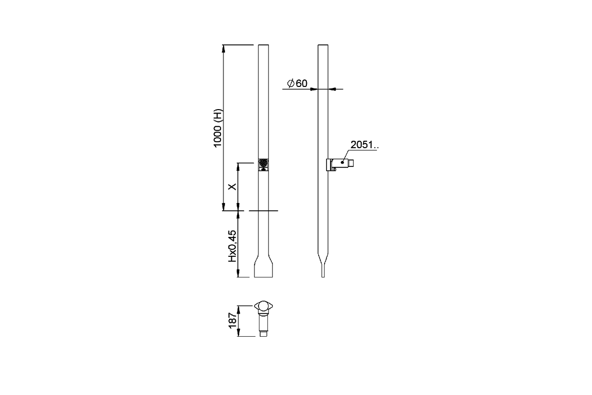 Product drawing KWS Post and door buffer 2911
