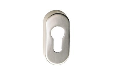 KWS Key rosette 3430 in finish 82 (stainless steel, matte), 10 mm high, with PZ keyway