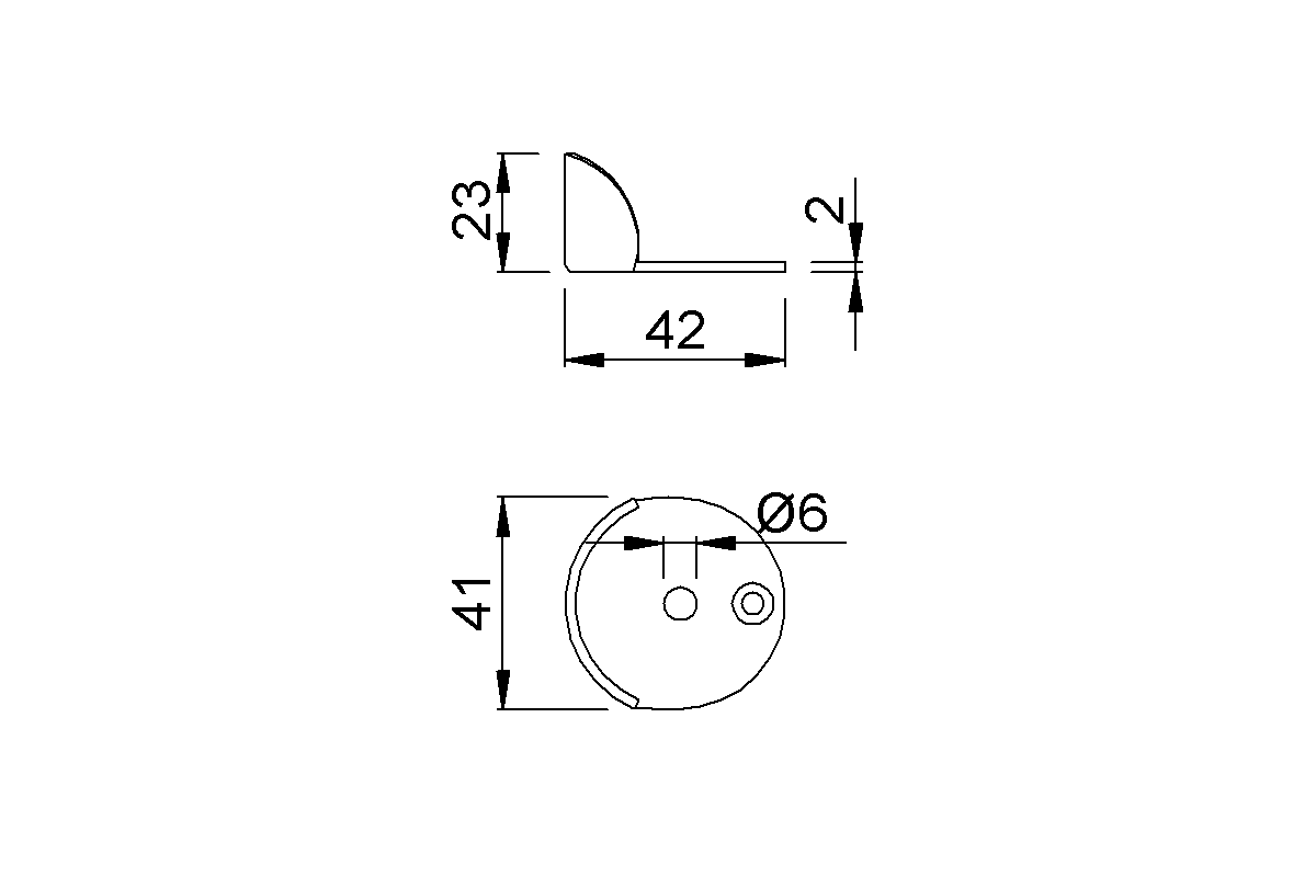 Product drawing KWS Buffer cap 2508 for door buffer