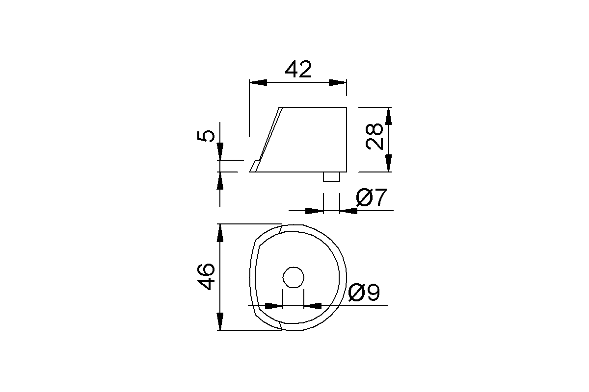 Product drawing KWS Buffer cap 2517 for door buffer