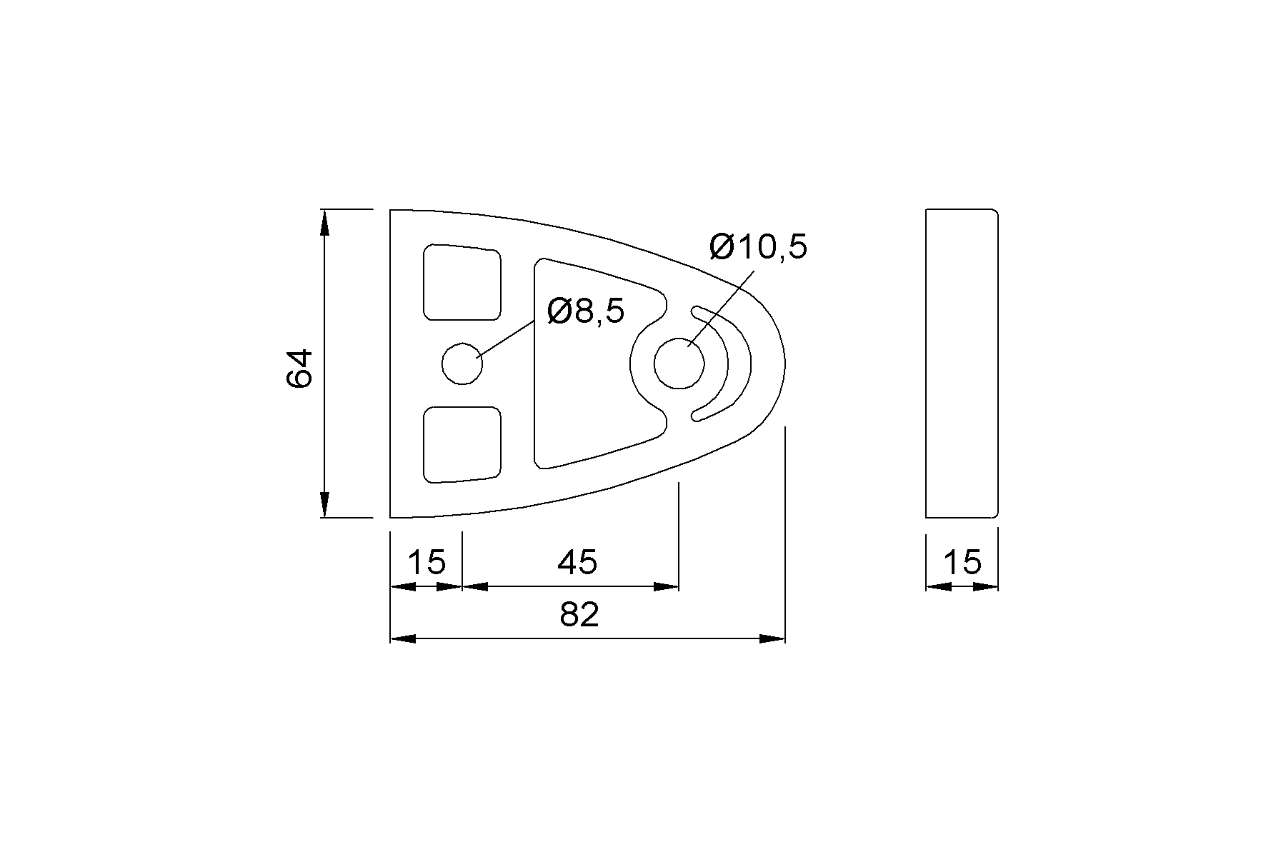 Product drawing KWS Shim 2590 for door buffer