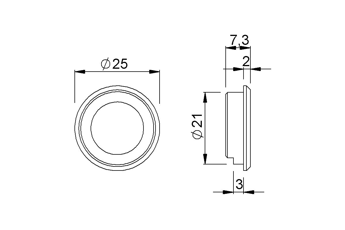 Product drawing KWS Profile cylinder ring 3463